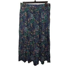 Vintage 90s Boho Midi Skirt Art To Wear Stain Glass Floral Size 12 Coachella
